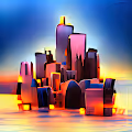 City Lights Glass Hearts