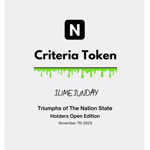 Slimesunday holders criteria token
