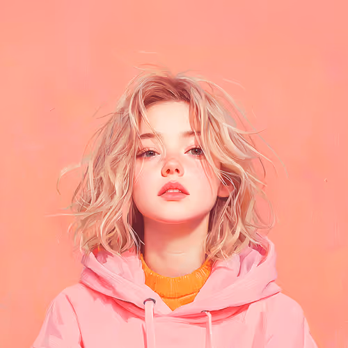 Effortless Charm: Portrait of a Girl in Pastel Glow