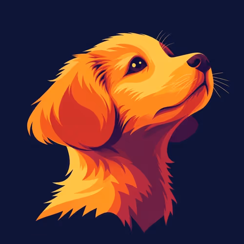 Golden Retriever in Vibrant Illustration (Designed in 2015)