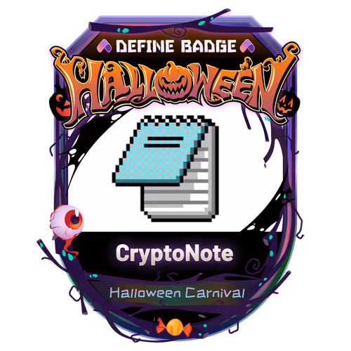 Crypto Note Badge by DeFine