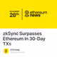 zkSync Surpasses Ethereum In 30-Day TXs