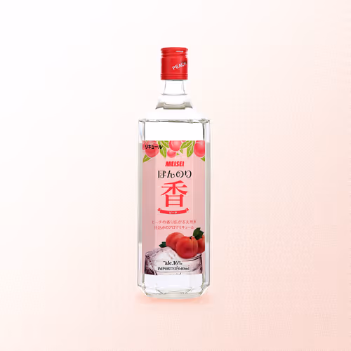 MEISEI Honnori Kaoru Peach Distilled Soju Bottle Design - Jul. 2014