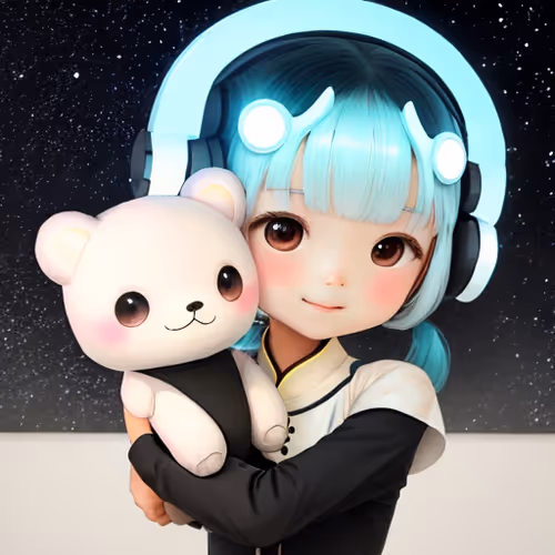 a girl with bear