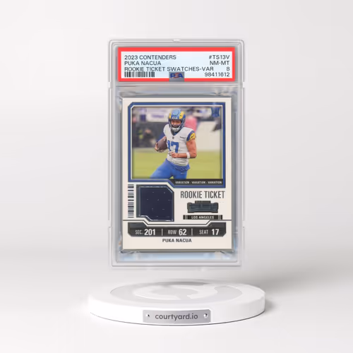 2023 Panini Contenders Rookie Ticket Swatches #TS13V Puka Nacua - Variation (PSA 8 NM-MT)