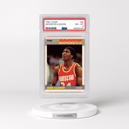 1987 Fleer #80 Akeem Olajuwon (PSA 8 NM-MT)