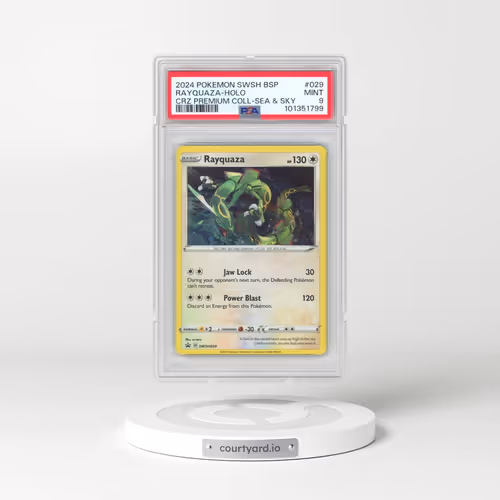 2024 Pokémon Swsh Black Star Promo #029 Rayquaza - Holo Crown Zenith Premium Collection Sea & Sky (PSA 9 MINT)