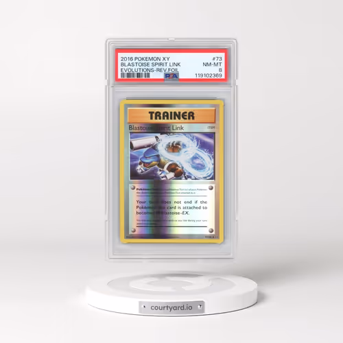 2016 Pokémon XY Evolutions #73 Blastoise Spirit Link - Reverse Foil (PSA 8 NM-MT)
