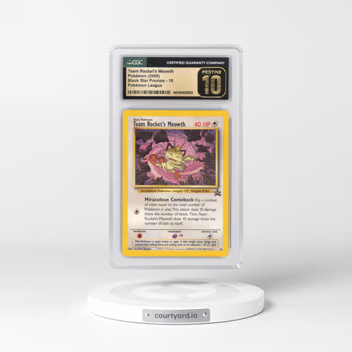 1999 Black Star Promos #18 Team Rocket's Meowth - Pokémon League (CGC 10 PRISTINE)