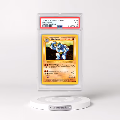 1999 Pokémon Game #34 Machoke - Shadowless (PSA 5 EX)
