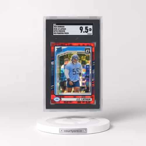 2024 Donruss #340 Jc Latham - Optic Preview Red Pandora Prizm (SGC 9.5 MINT+)