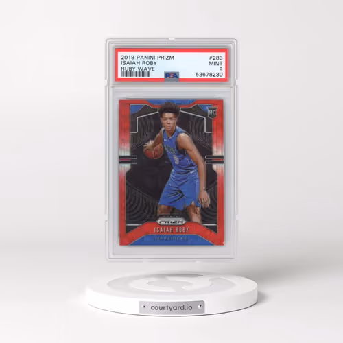 2019 Panini Prizm #283 Isaiah Roby - Ruby Wave (PSA 9 MINT)