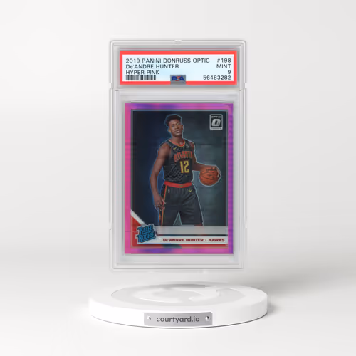 2019 Panini Donruss Optic #198 DE'Andre Hunter - Hyper Pink (PSA 9 MINT)