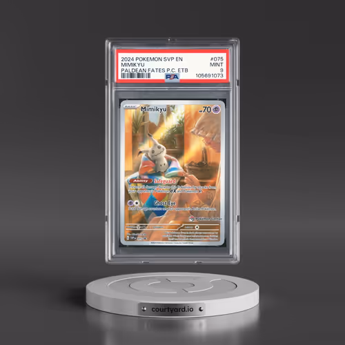 2024 Pokémon Svp EN-SV Black Star Promo #075 Mimikyu - Paldean Fates Pokemon Center Elite Trainer Box (PSA 9 MINT)