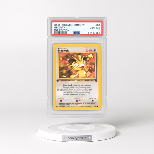 2000 Team Rocket #62 Meowth - 1st Edition (PSA 10 GEM MINT)