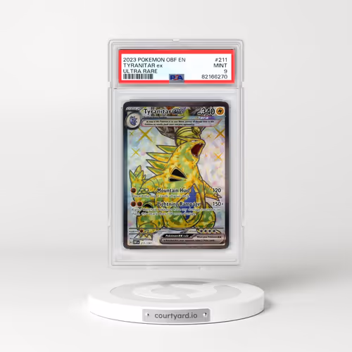 2023 Pokémon Obf EN-Obsidian Flames #211 Tyranitar EX - Holo Ultra Rare (PSA 9 MINT)