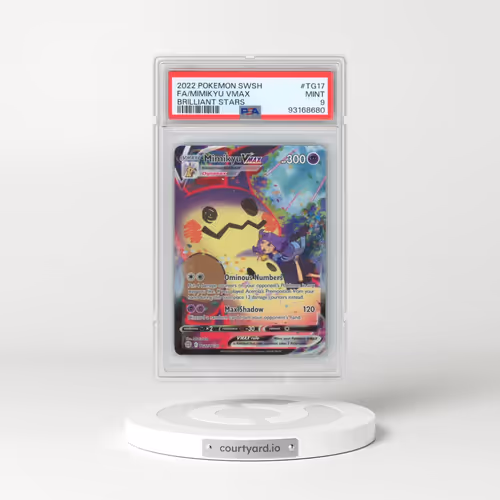 2022 Pokémon Sword & Shield Brilliant Stars #TG17 Mimikyu Vmax - Full Art (PSA 9 MINT)