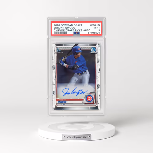2020 Bowman Draft Chrome Draft Picks Autographs #CDAJN Jordan Nwogu (PSA 9 MINT)