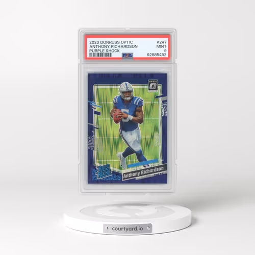 2023 Panini Donruss Optic #247 Anthony Richardson - Purple Shock (PSA 9 MINT)