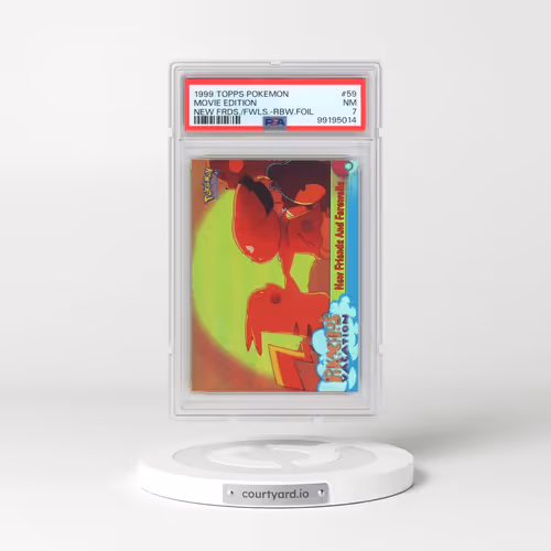1999 Topps Pokémon the Movie Edt #59 Movie Edition - New Friends and Farewells-Rainbow Foil (PSA 7 NM)