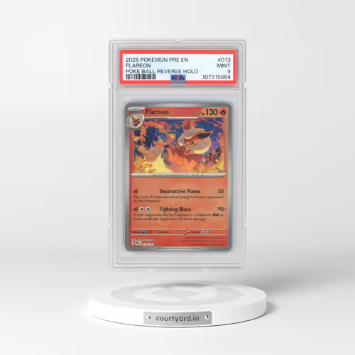 2025 Pokémon Pre EN-Prismatic Evolutions #013 Flareon - Reverse Holo Poke Ball (PSA 9 MINT)