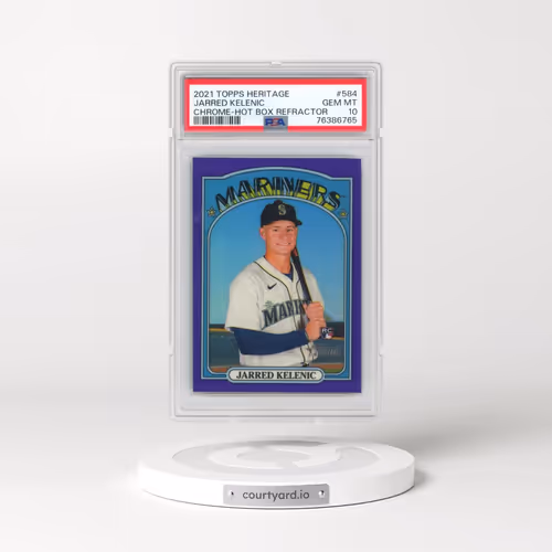 2021 Topps Heritage #584 Jarred Kelenic - Chrome-Hot Box Refractor (PSA 10 GEM MINT)