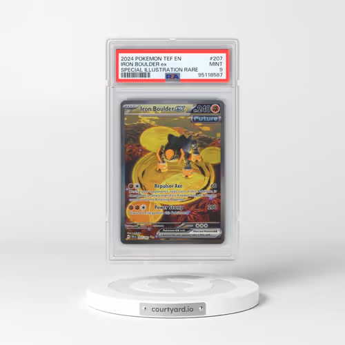 2024 Pokémon Tef EN-Temporal Forces #207 Iron Boulder EX - Holo Special Illustration Rare (PSA 9 MINT)