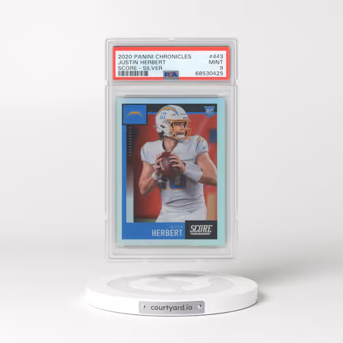 2020 Panini Chronicles Score #443 Justin Herbert - Silver (PSA 9 MINT)