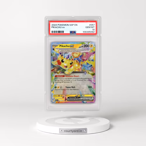 2024 Pokémon Ssp EN-Surging Sparks #057 Pikachu EX - Holo (PSA 10 GEM MINT)