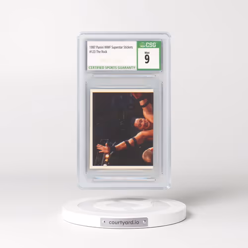 1997 Panini WWF Superstar Stickers #123 The Rock (CSG 9 MINT)