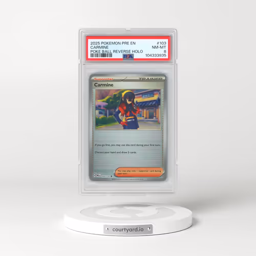 2025 Pokémon Pre EN-Prismatic Evolutions #103 Carmine - Reverse Holo Poke Ball (PSA 8 NM-MT)