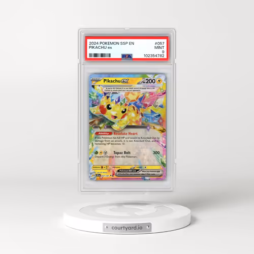 2024 Pokémon Ssp EN-Surging Sparks #057 Pikachu EX - Holo (PSA 9 MINT)