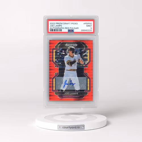 2022 Panini Prizm Draft Picks #PDP92 Joe Lampe - Autograph-Red Pulsar (PSA 9 MINT)