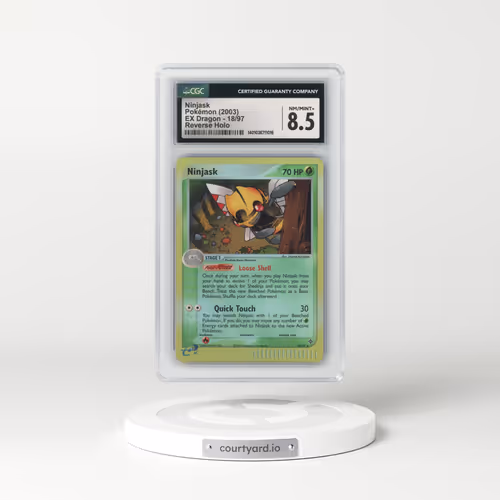 2003 EX Dragon (2003 Copyright, w/ "e" Symbol) #18/97 Ninjask - Reverse Holo (CGC 8.5 NM-MT+)