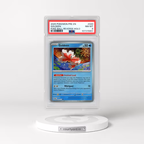 2025 Pokémon Pre EN-Prismatic Evolutions #020 Goldeen - Reverse Holo Poke Ball (PSA 8 NM-MT)