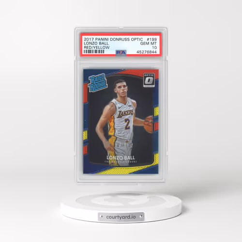 2017 Panini Donruss Optic #199 Lonzo Ball - Red/Yellow (PSA 10 GEM MINT)