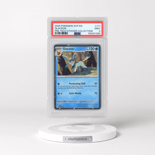 2025 Pokémon Svp EN-SV Black Star Promo #171 Glaceon - Prismatic Evolutions Tech Sticker Collection (PSA 9 MINT)