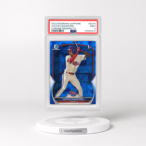 2023 Bowman Sapphire Edition Chrome Prospects #BCP3 Justin Crawford (PSA 9 MINT)