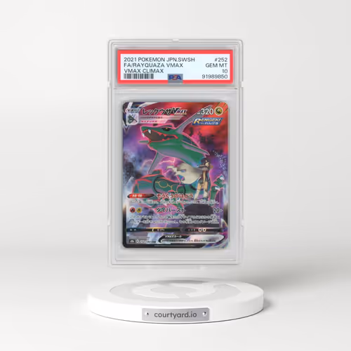 2021 Pokémon Sword & Shield Vmax Climax #252 Rayquaza Vmax - Full Art (PSA 10 GEM MINT)