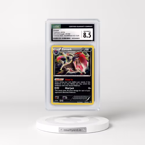 2015 BREAKthrough #91/162 Zoroark - Sun & Moon Knock Out Collection Cosmos Holo (CGC 8.5 NM-MT+)