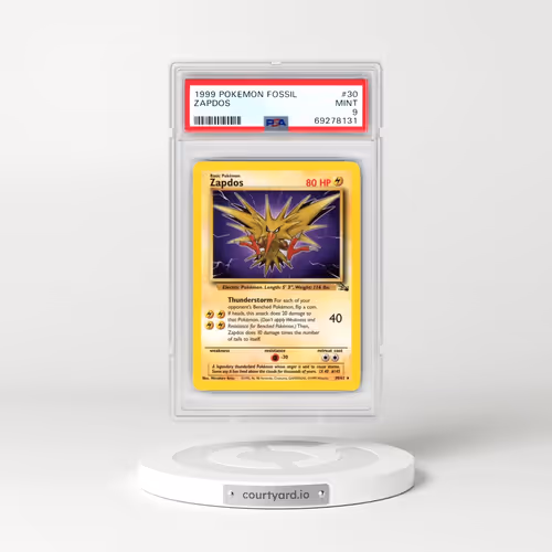 1999 Pokémon Fossil #30 Zapdos (PSA 9 MINT)