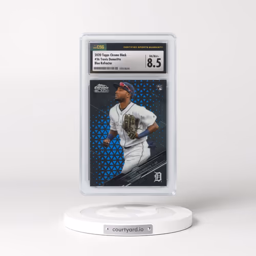 2020 Topps Chrome Black #36 Travis Demeritte - Blue Refractor (CSG 8.5 NM-MT+)