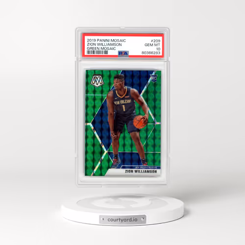 2019 Panini Mosaic #209 Zion Williamson - Green Mosaic (PSA 10 GEM MINT)