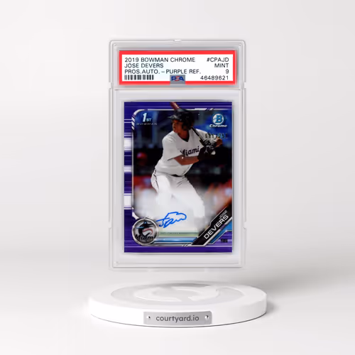 2019 Bowman Chrome Prospects Autographs #CPAJD Jose Devers - Purple Refractor (PSA 9 MINT)