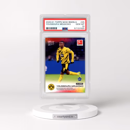 2020 Topps Now Bundesliga #45 Youssoufa Moukoko (PSA 10 GEM MINT)