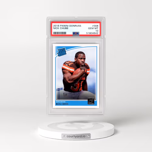 2018 Panini Donruss #308 Nick Chubb (PSA 10 GEM MINT)