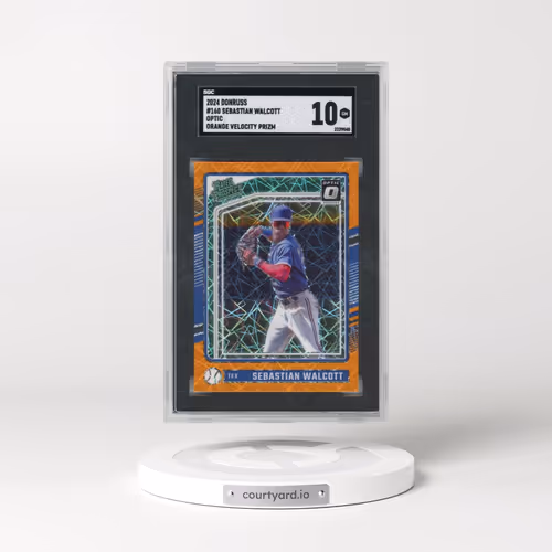 2024 Donruss #160 Sebastian Walcott - Optic Orange Velocity Prizm (SGC 10 GEM MINT)