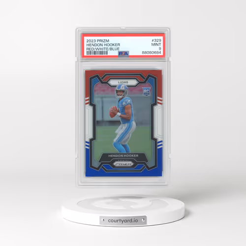 2023 Panini Prizm #329 Hendon Hooker - Red/White/Blue Prizm (PSA 9 MINT)