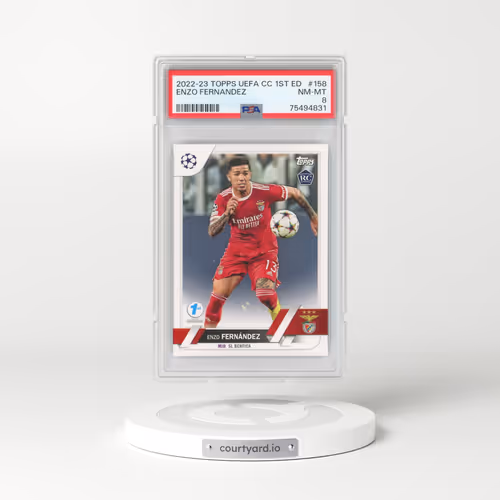 2023 Topps UEFA CC #158 Enzo Fernandez - 1st Edition (PSA 8 NM-MT)