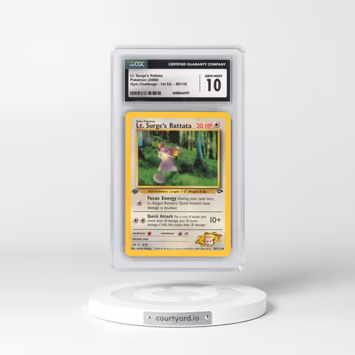 2000 Gym Challenge #85/132 Lt. Surge's Rattata - 1st Edition 1st Edition (CGC 10 GEM MINT)